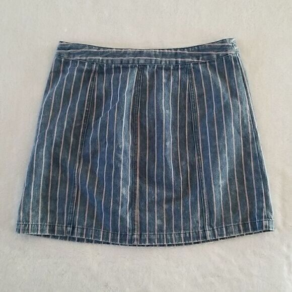LOVE Riche Boho Pinstriped Denim Skirt - Picture 5 of 7